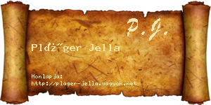 Pláger Jella névjegykártya